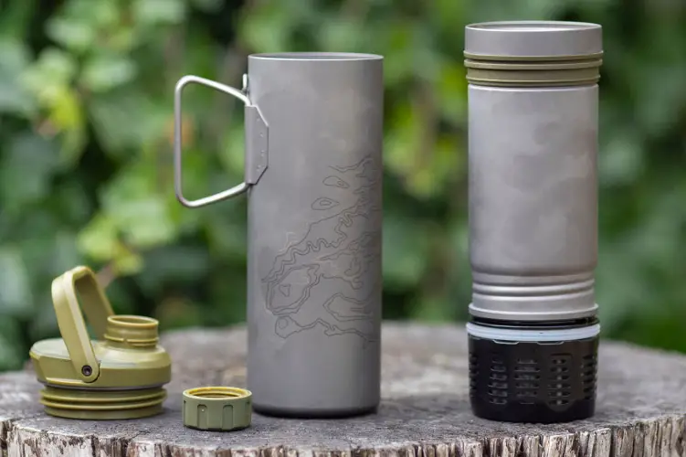 GRAYL UltraPress Ti Covert provides purified water and versatile cooking for outdoor adventures.