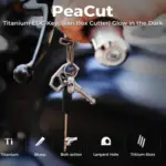 PeaCut titanium keychain box cutter with glow-in-the-dark tritium
