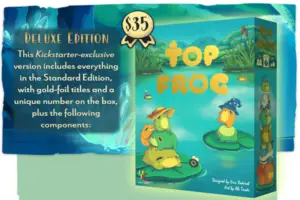 Top Frog card game featuring frog stacking and hats